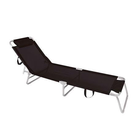 Sillon de Playa Mor 002705 Reclinable Negro Caño Aluminio