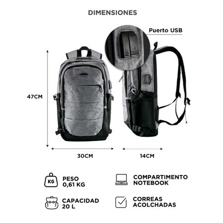 Mochila Pro Notebook South Port 156 Gris