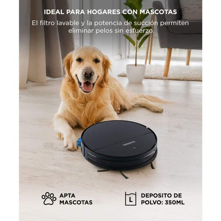 Aspiradora Robot Gadnic 3 Modos Automática Control Remoto App Mopa Tanque de Agua 150 ml Filtro Lavable Programación Auto-Recarga - Vista 4