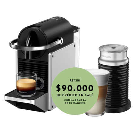 Cafetera Nespresso Pixie Silver con Aeroccino A3KD62-AR-SINE-EI