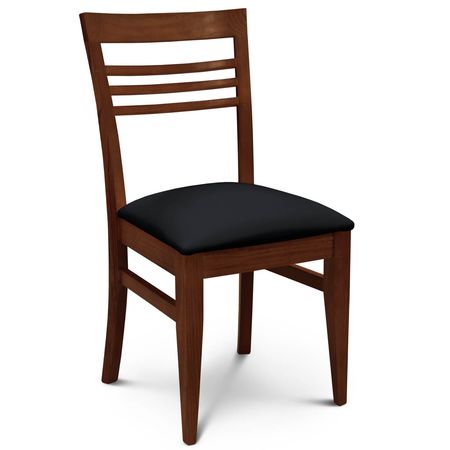 Silla de Comedor Murano Tapizado Inka Negro lustre Caoba Espacity