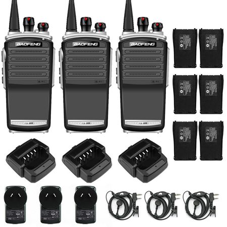Handy Baofeng KS-305 Profesional Kit x3 5w Hasta 10km + 6 Baterías y 3 Manos Libres
