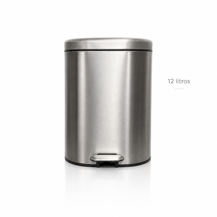 Cesto Tacho Basura Pedal 12 Lts con Balde Acero Inoxidable Mate Aston - Vista 6