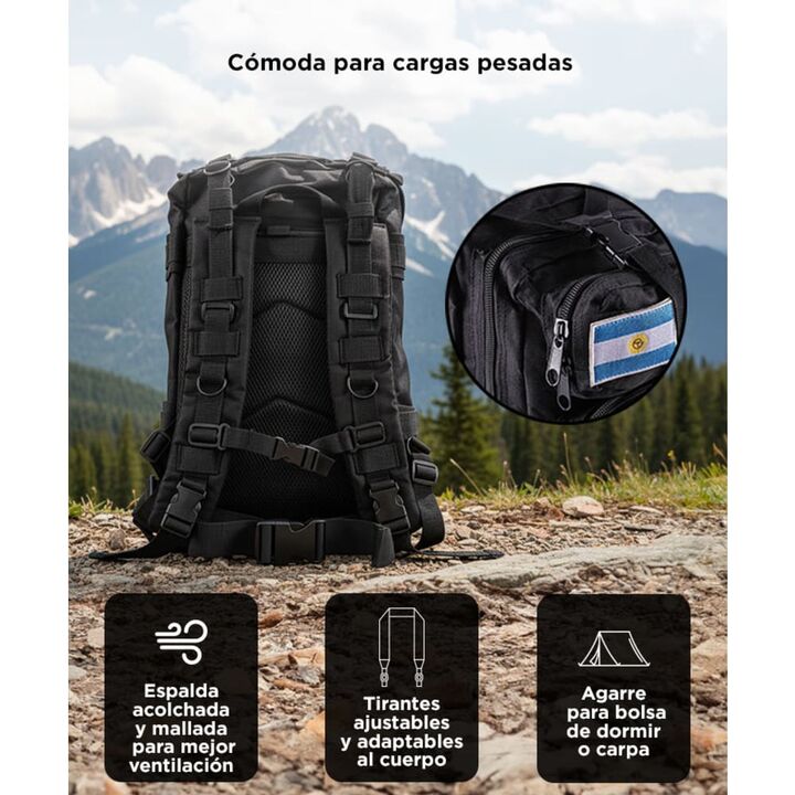 Mochila Táctica Marrón Gadnic Militar Mochilero Compatible Camelback 25Lts - Vista 5