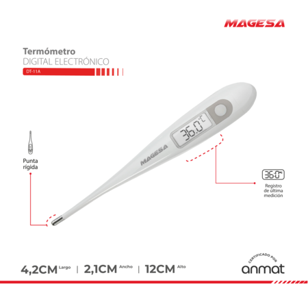 Termómetro Digital Magesa A Prueba De Agua Punta Flexible