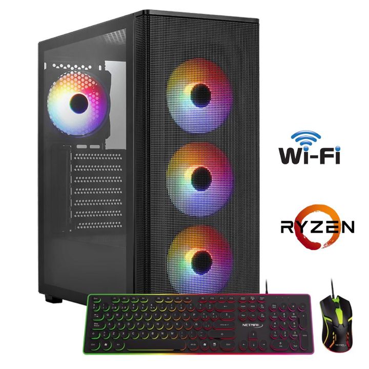 COMBO PC Gamer AMD Ryzen 7 5700G | 16GB RAM | SSD512GB | Wi-Fi + TECLADO -MOUSE GAMER + MONITOR 22"FHD - Vista 2