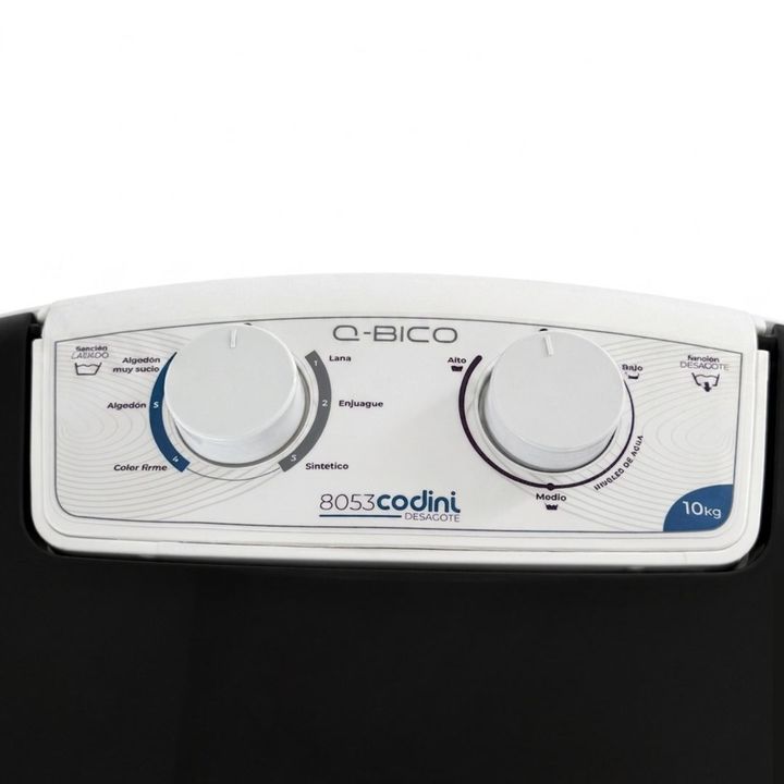 Lavarropas Semiautomático QBICO 10 kg 6 Funciones Bomba de Desagote Blanco Codini - 8053 - Vista 6
