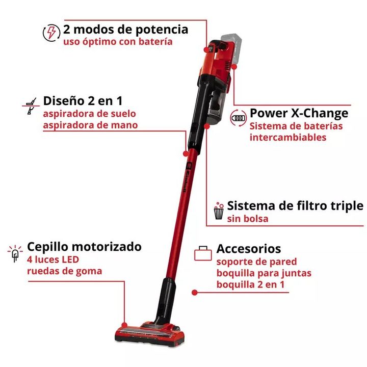 Einhell Aspiradora con mango con bateria TE-SV 18 Li-Solo - Vista 3