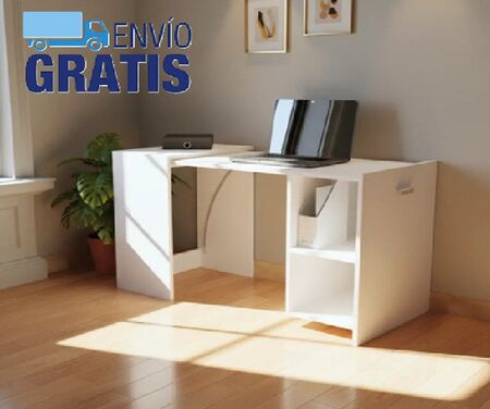 Escritorio Plegable Blanco Mesa Para Pc Notebook Fiplasto Es0006