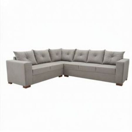 Sillon esquinero Bariloche con seis lugares color gris claro TELA ANTI DESGARRO