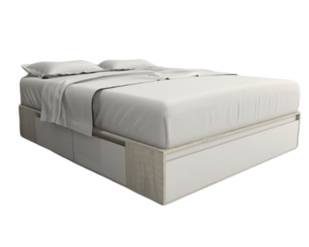 Base Cama Box Linea Minimal 1.60m 4 Cajones Con 1 Puerta 6443 Nevado/Ever Tables