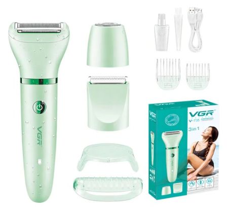 Afeitadora eléctrica trimmer 3 en 1 Usb Rosa