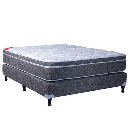 Sommier y Colchon Maxiking Crepusculo 2 Plazas y Media 140x190x28 Espuma de Alta Densidad + Europillow Firme