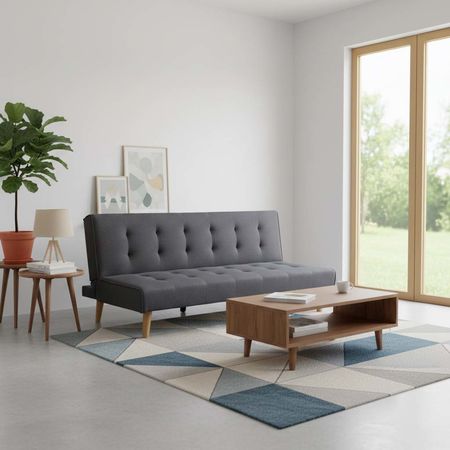 Sillon Sofa Cama Reclinable Tokio Gris con Patas de Madera