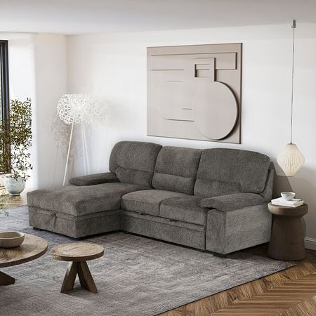 Sillón Tessaro 3 Cuerpos Gris Camastro lado Derecho