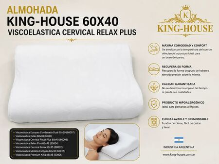 Almohada King-house 60x40 Viscoelastica Cervical Relax Plus