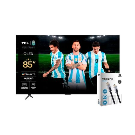 Combo Smart TV TCL QLED 4K 65" Google TV + Cable HDMI Dekkin 2m 4K