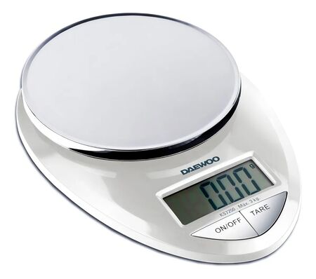 Balanza de cocina digital Daewoo KS7250 pesa hasta 3kg blanca