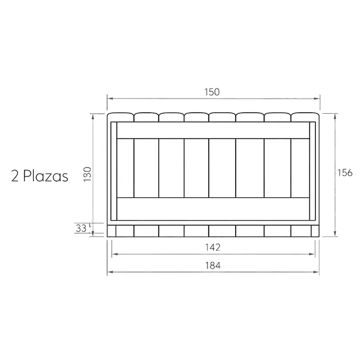 Respaldo Cama SILCAR Resvin2 2 Plazas Rosa Viejo - Vista 3