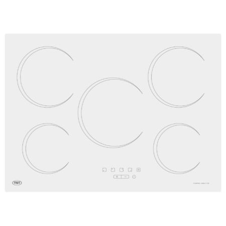 Anafe TST Vitroceramico electrico Blanco 5 Hornallas