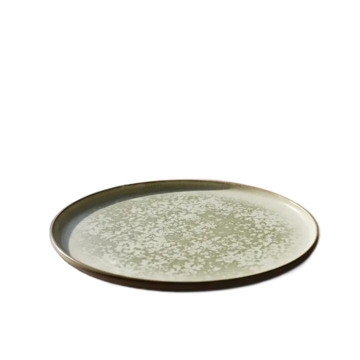 Plato Playo Plano Porcelana Cortado Marmolado 24cm Verde Musgo Cortado/marmolado - Vista 2