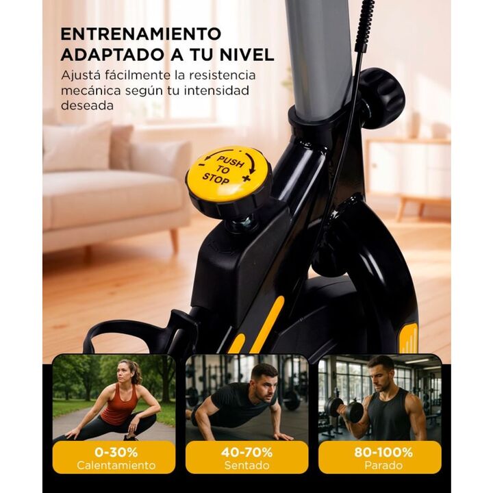 Bicicleta Fija Force By Gadnic THG799 Spinning Hasta 120 Kg Volante de Inercia 6 Kg - Vista 5