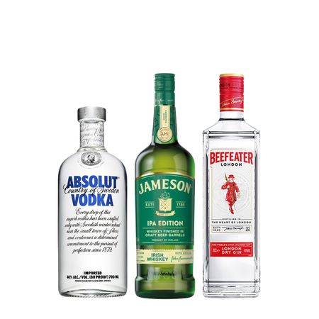 Vodka - Gin - Ron Pack Previa x 3