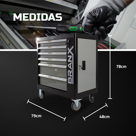 Carro Gabinete Porta Herramientas Branx 194 Piezas Premium