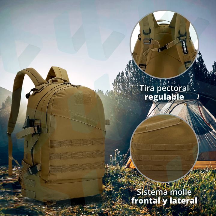 Mochila Táctica Militar Asalto 30l Calidad Cordura Reforzada Color Camel - Vista 4