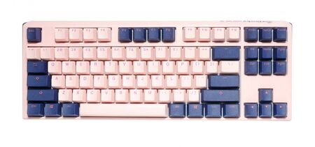 Teclado Mecanico Ducky One 3 TKL Fuji Teclas de Color Rosa y Azul Marino Blue Interruptor Ingles Pbt Doble Disparo sin Costuras Estuche Superior Rosa