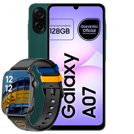 Celular Samsung Galaxy A07 128GB Verde + Smartwatch Colmi Boca C8 Negro