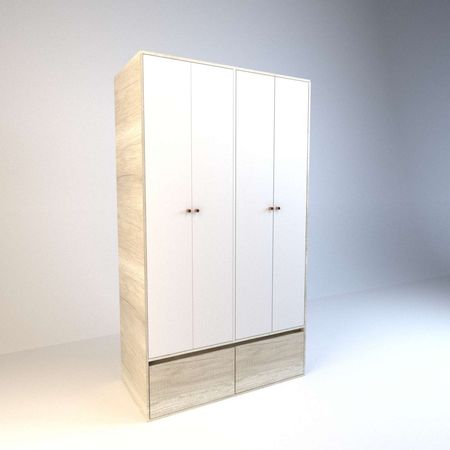 Placard de Abrir 1,2m 4 Puertas 2 Cajones 2 Zapateros Nevado Everest Tables