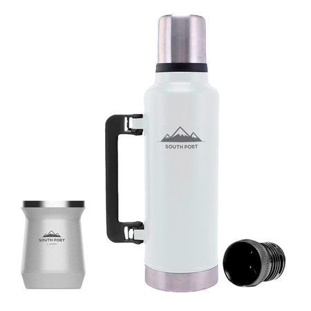 Kit de Termo Blanco 1.3L South Port con Mate Blanco Acero Inoxidable
