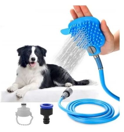Duchador Manguera con cepillo para mascotas