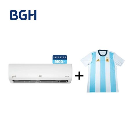 Combo Aire Acondicionado Split Frío/Calor BGH Inverter 9116 Fg BSI106WCAW + Camiseta BGH adidas Talle L