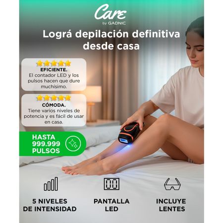 Depiladora Láser Negra Gadnic T3 Depilación Definitiva IPL 999,999 Pulsos 5 Niveles Filtro UV