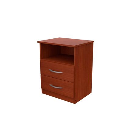 MESA DE LUZ 2 CAJONES 1 ESTANTE MOSCONI EXPRESS DORMITORIO 55814 COLOR CAOBA