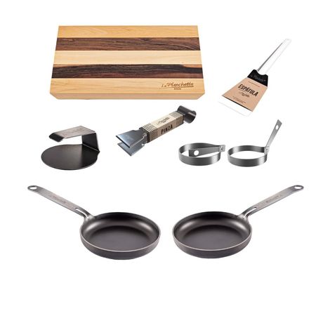 2 Provoleteras , Tabla de Madera y Accesorios - La Planchetta