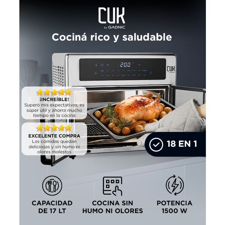 Freidora de Aire GADNIC 17 L Multifunción con Accesorios - Vista 2