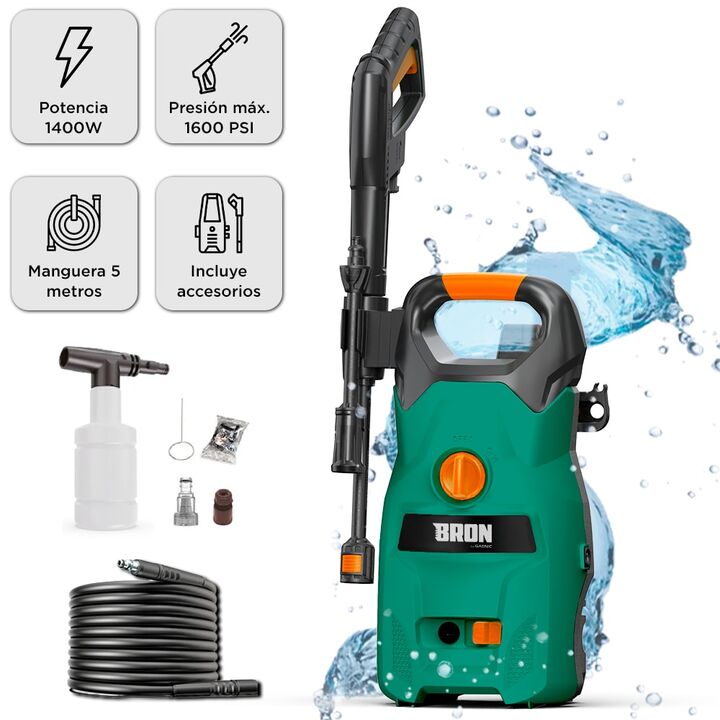Hidrolavadora Bron By Gadnic Eléctrica 1400W Alta Presión Caudal 65Lmin Compacta - Vista 1