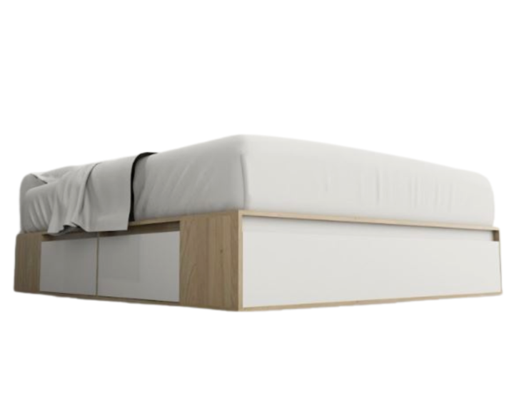 Base Cama Box Linea Minimal 1.60m 4 Cajones Con 1 Puerta 6443 Olmo/Everes Tables - Vista 4