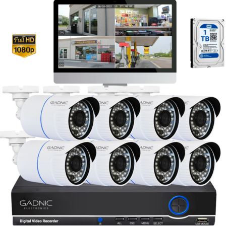 Cámaras de Seguridad x8 + DVR Gadnic SX37X Interior / Exterior Visión Nocturna 1tb (8 Exterior/Interior)