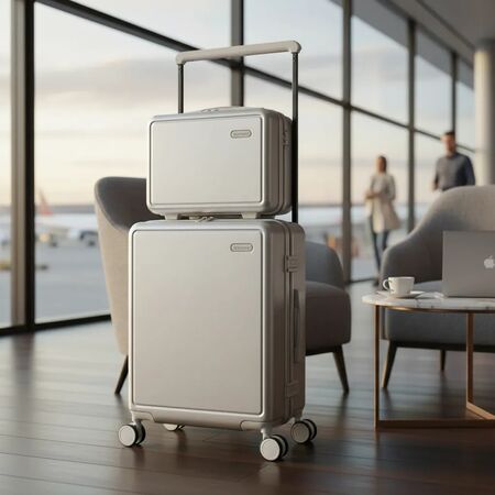 Set De Valijas Skora Hard 20 Pulg Y Beauty Case Plata 41454