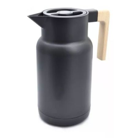 Jarra Térmica Sakura Style 1L Vidrio Manija Madera Negro
