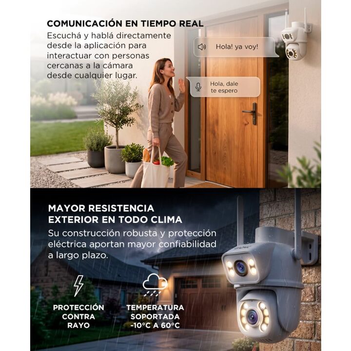 Cámara de Seguridad Gadnic Doble Lente 6MP FHD Resistente Al Agua - Vista 6