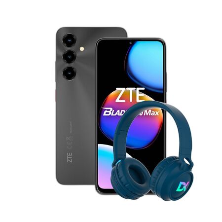 Combo ZTE V80 Max 4+256GB Negro + Auriculares Dekkin Bluetooth Vincha Verde
