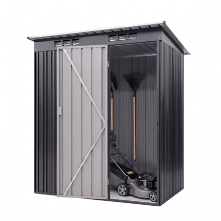 Cobertizo Depósito 151x187x91cm Noak Negro Acero Galvanizado
