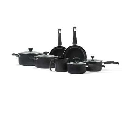Set Cacerolas Y Ollas Brinox Masala Line - Aluminum - 7 Pzas Cookware Set Black ( 7120/101)