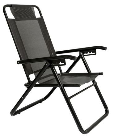 Reposera Plegable Descansar 80040 Black Caño Aluminio 5 Posiciones