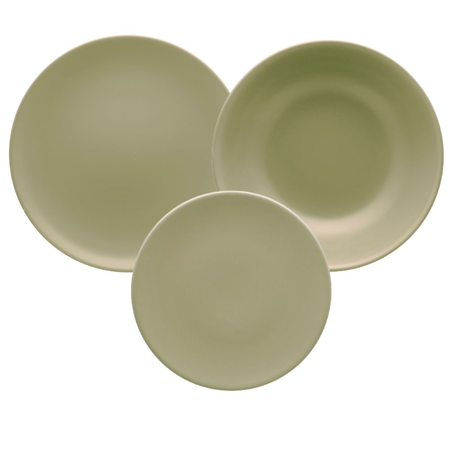 JUEGO DE VAJILLA X18 PIEZAS UNNI OLIVA - OXFORD
